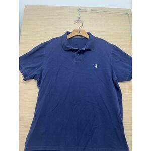 Polo Ralph Lauren Polo Shirt Mens XL Navy Blue Classic‎ Fit Short Sleeve Cotton